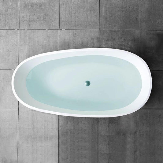 Freestanding bathtub with sintered stone finish
