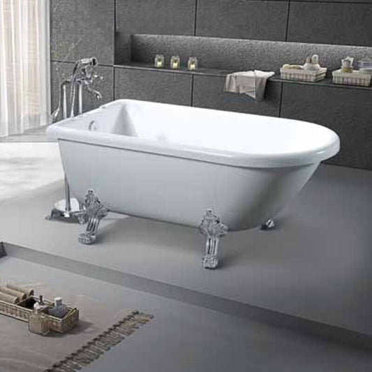 Elegant white clawfoot bathtub
