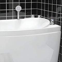 Contemporary White Acrylic Corner Bathtub with Drain for Washroom - 52"L x 30"W x 26"H Tub Left Bathtubs
