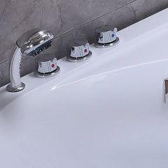 Triangular Back to Wall White Corner Bathtub in a Contemporary Style - Tub Only 44"L x 44"W x 22"H Bathtubs