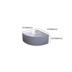 Nook Corner Bathtub with Seat Casual Chalk Back to Wall Lucite Soaking Design, 51.2"L x 51.2"W x 23.6"H Bathtubs