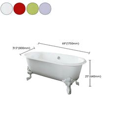 Extra Large Roll Top Free Form Cast Iron Clawfoot Bathtub for Soaking Bathtubs