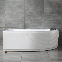Modern White Corner Bath Acrylic Center-Back Soaking Bathtub - 47"L x 35"W x 22"H Tub Bathtubs