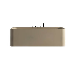 Ink Freestanding Bathtub with 3 Handles, Compression Faucet, Valve, Rectangular Shape, Casual Style, Back to Wall Design, 51"L x 30"W x 22"H Bathtubs