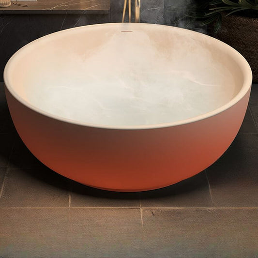 Ink Orbicular Freestanding Bathtub with Roll Top Casual Soaking Design, 47"L x 47"W x 22"H Bathtubs