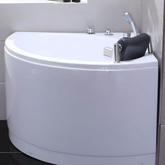 Modern 25.59-inch Tall Acrylic Tub Soak Corner White Bathtub - Right 35"L x 35"W x 26"H Tub with Sliver 4-Piece Set Bathtubs