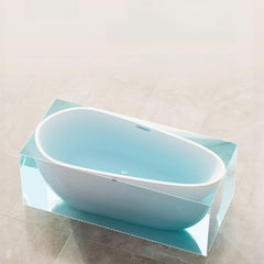 Ink Free Form Freestanding Bathtub with Roll Top Casual Lucite Soaking Design, 59"L x 30"W x 24"H Bathtubs