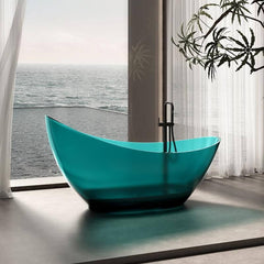 Casual Resin Oval Freestanding Bathtub with Double Slipper Design for Soaking Bathtubs