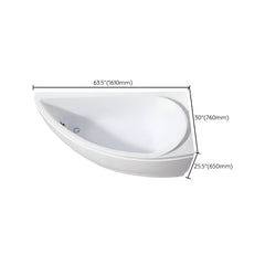 Contemporary White Acrylic Corner Bathtub with Drain for Washroom - 52"L x 30"W x 26"H Tub Left Bathtubs