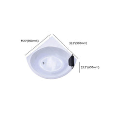 Nook Corner Bathtub with Seat in Casual Chalk Back to Wall Lucite Soaking Style, 31.5"L x 31.5"W x 25.5"H, Tub with Seats Bathtubs