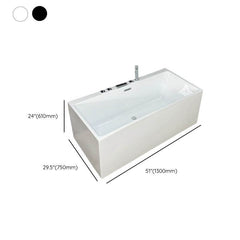 Ink Rectangular Freestanding Bathtub in Contemporary Style with Back to Wall Design, Polymethyl Methacrylate Material, and Soaking Bath Therapy, Tub, 39.4"L x 29.5"W x 24"H Bathtubs