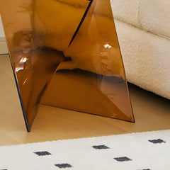 Abstract X-Base Acrylic Triangle Side Table – Modern Short Accent Table Series