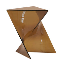 Abstract X-Base Acrylic Triangle Side Table – Modern Short Accent Table Series