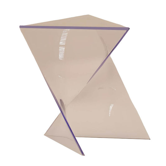 Abstract X-Base Acrylic Triangle Side Table – Modern Short Accent Table Series
