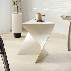 Abstract X-Base Acrylic Triangle Side Table – Modern Short Accent Table Series