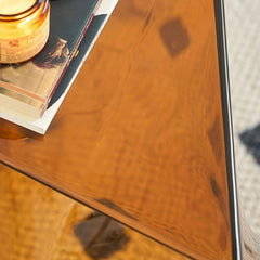 Abstract X-Base Acrylic Triangle Side Table – Modern Short Accent Table Series