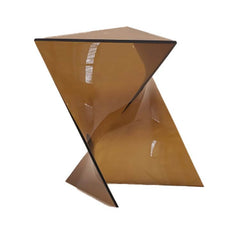 Abstract X-Base Acrylic Triangle Side Table – Modern Short Accent Table Series