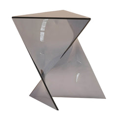 Abstract X-Base Acrylic Triangle Side Table – Modern Short Accent Table Series