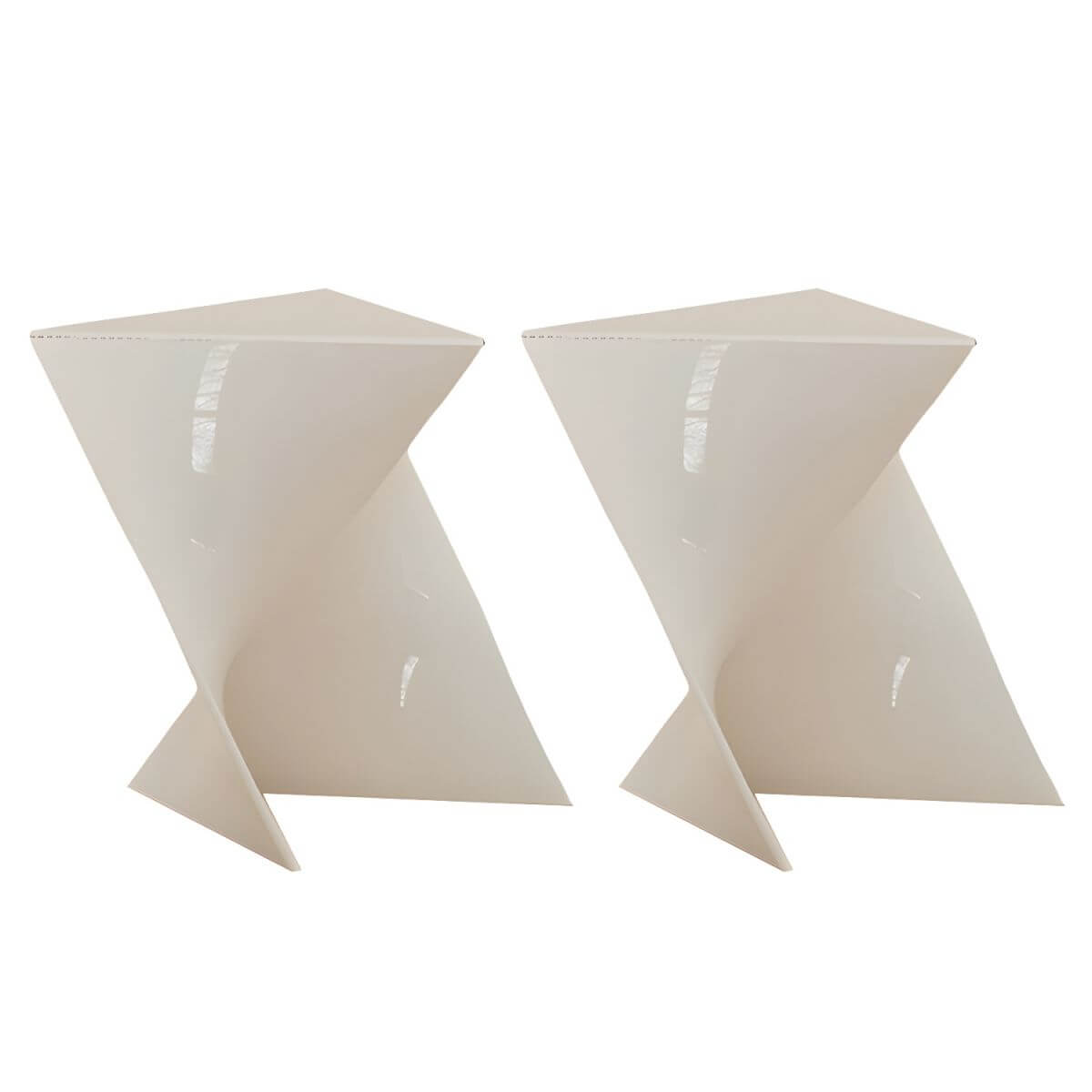 Abstract X-Base Acrylic Triangle Side Table – Modern Short Accent Table Series