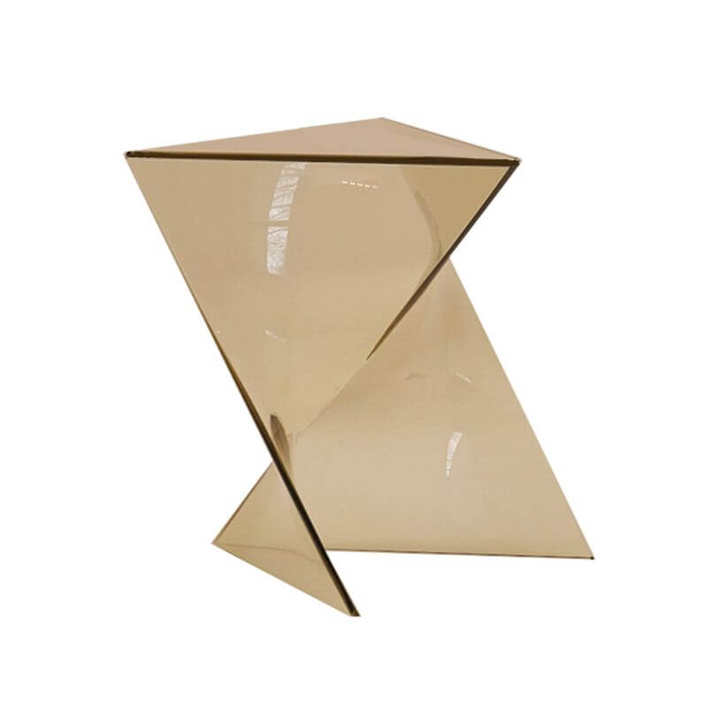 Abstract X-Base Acrylic Triangle Side Table – Modern Short Accent Table Series