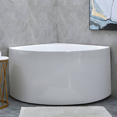 Flat Bottom Antique Finish Bathtub Back to Wall Soaking Corner Bath Tub - 35"L x 35"W x 25"H Tub with Sliver 4-Piece Set Bathtubs