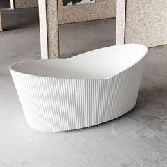 Modish Lucite Oval Freestanding Bathtub with Double Slipper Soaking Design Bathtubs