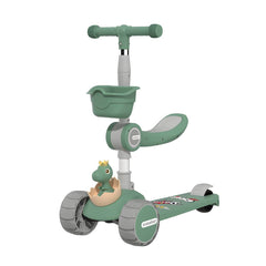 Adjustable Dinosaur Scooter with Light-Up Wheels for Toddlers