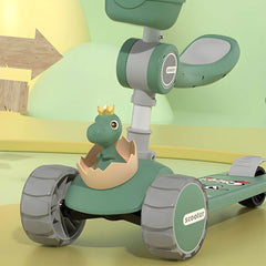 Adjustable Dinosaur Scooter with Light-Up Wheels for Toddlers