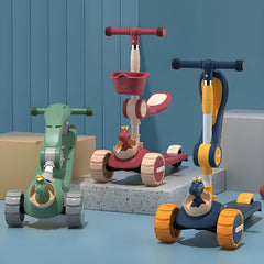 Adjustable Dinosaur Scooter with Light-Up Wheels for Toddlers Main Product Image