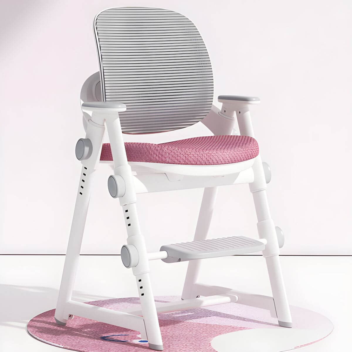 Adjustable Height Kids Desk Chair with Arms and Upholstered Seat Main Product Image