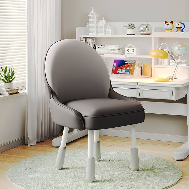 Adjustable Height Kids Desk Chair with Faux Leather Upholstery