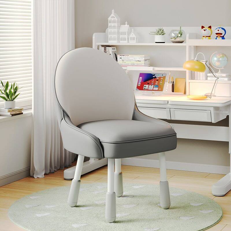 Adjustable Height Kids Desk Chair with Faux Leather Upholstery