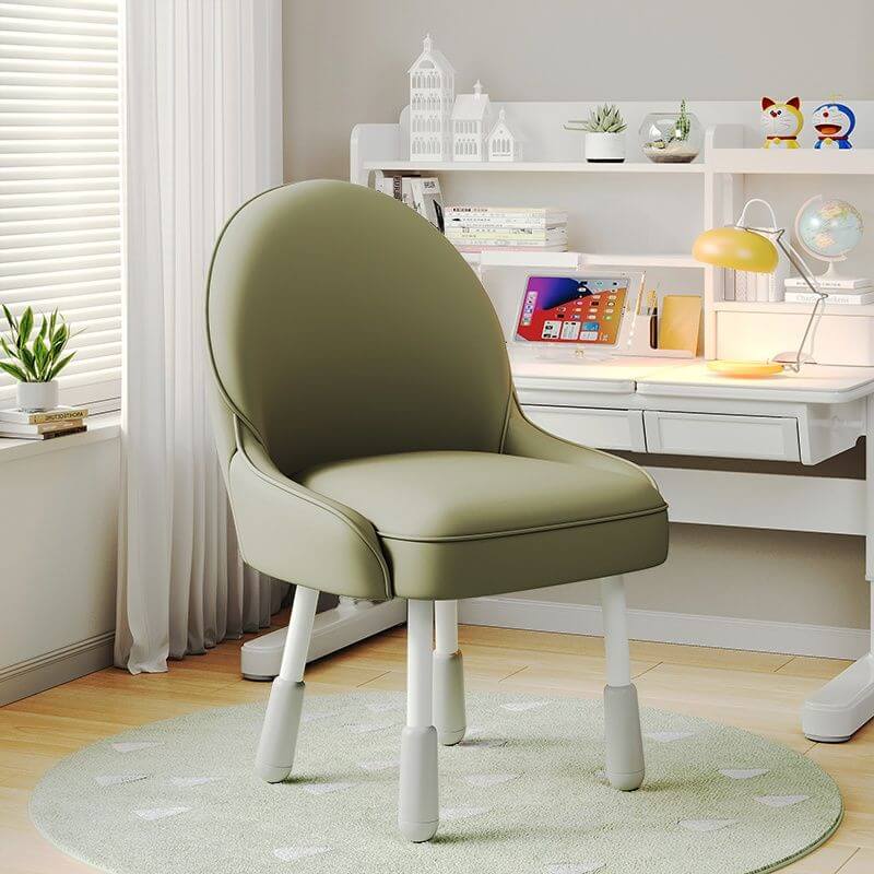 Adjustable Height Kids Desk Chair with Faux Leather Upholstery