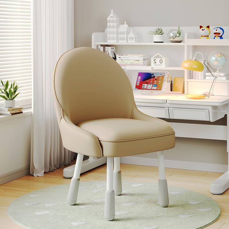 Adjustable Height Kids Desk Chair with Faux Leather Upholstery