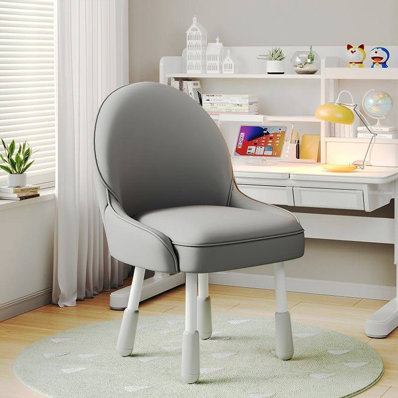 Adjustable Height Kids Desk Chair with Faux Leather Upholstery