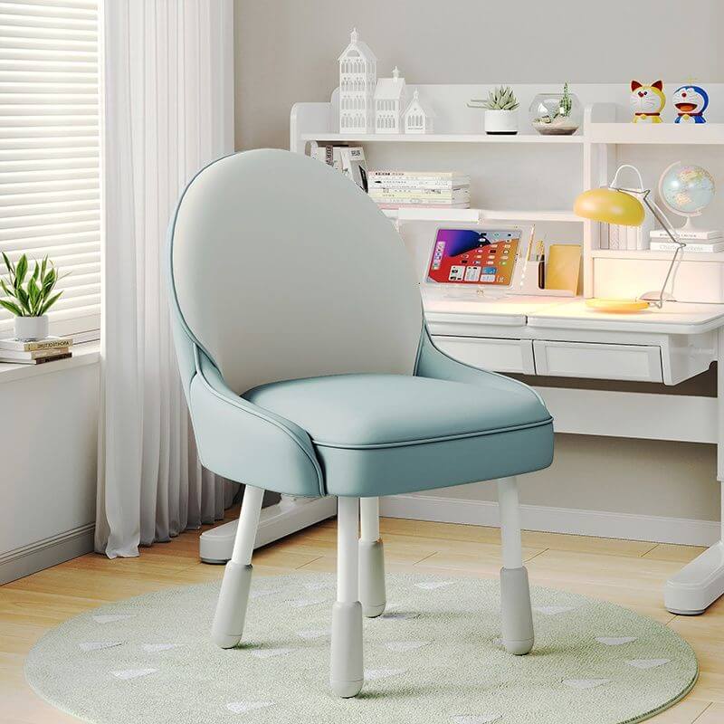 Adjustable Height Kids Desk Chair with Faux Leather Upholstery