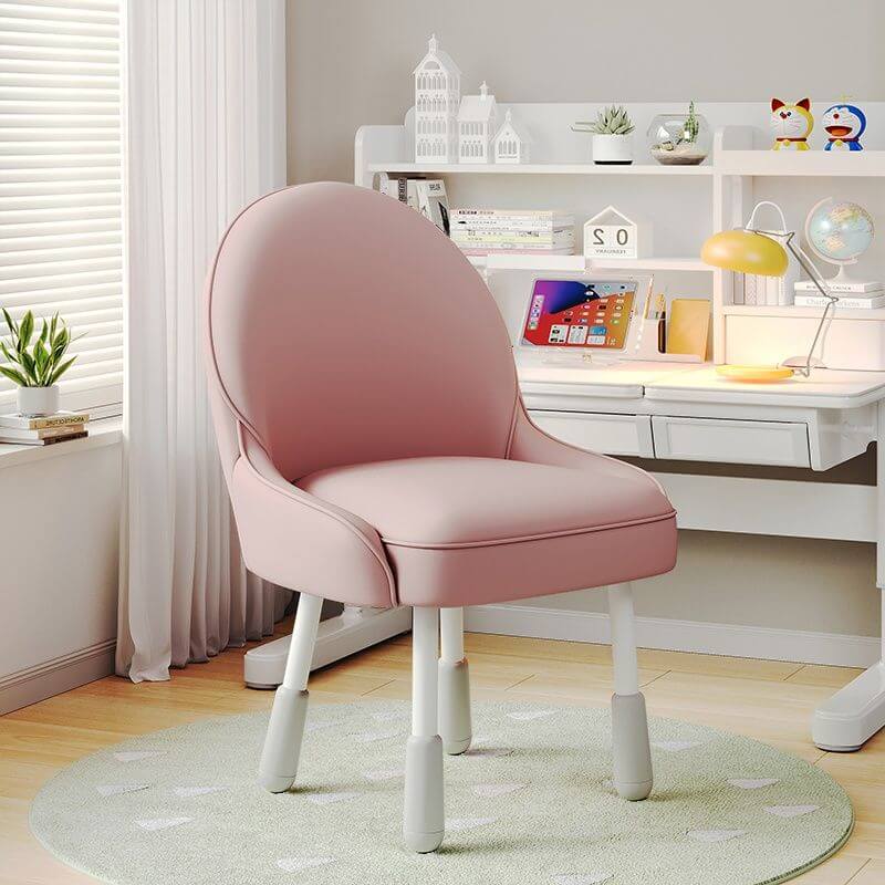 Adjustable Height Kids Desk Chair with Faux Leather Upholstery