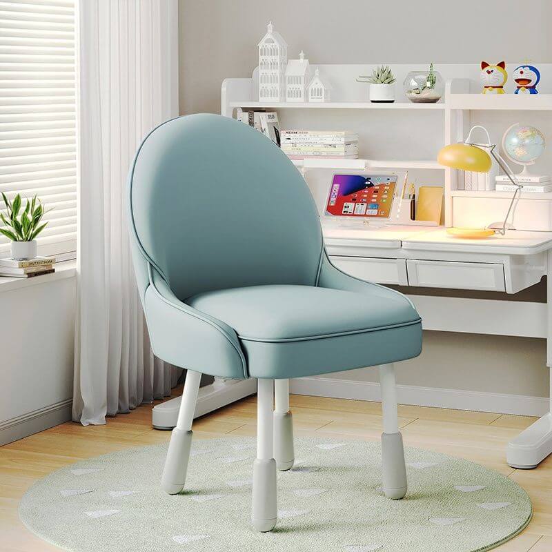 Adjustable Height Kids Desk Chair with Faux Leather Upholstery