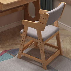 Adjustable Height Kids Desk Chair with Upholstered Seat and Wood Frame