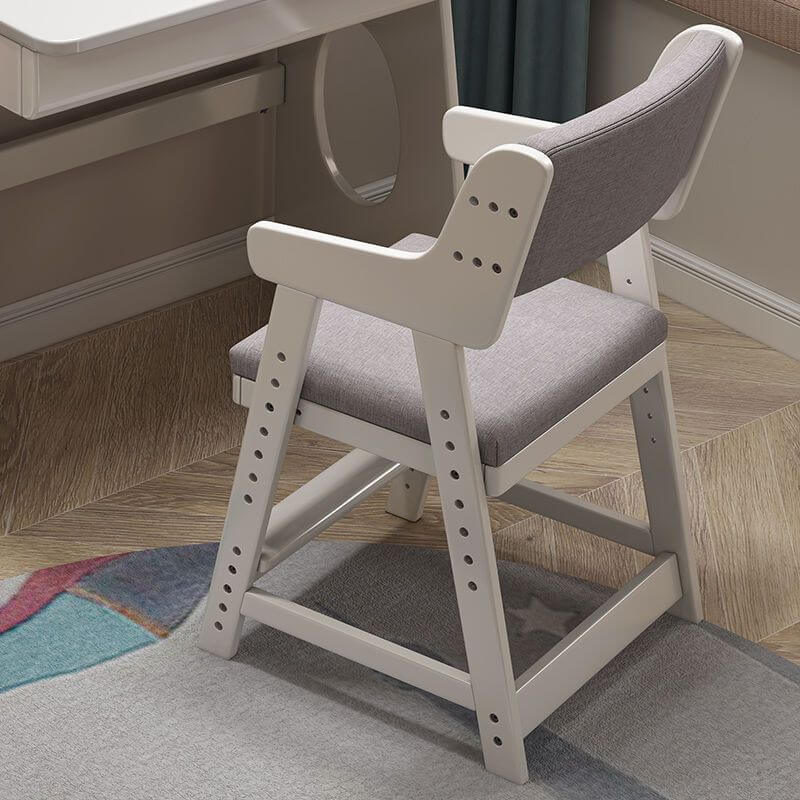 Adjustable Height Kids Desk Chair with Upholstered Seat and Wood Frame
