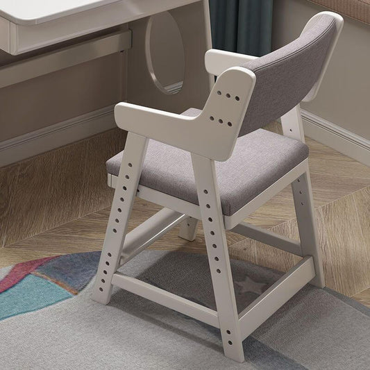 Adjustable Height Kids Desk Chair with Upholstered Seat and Wood Frame
