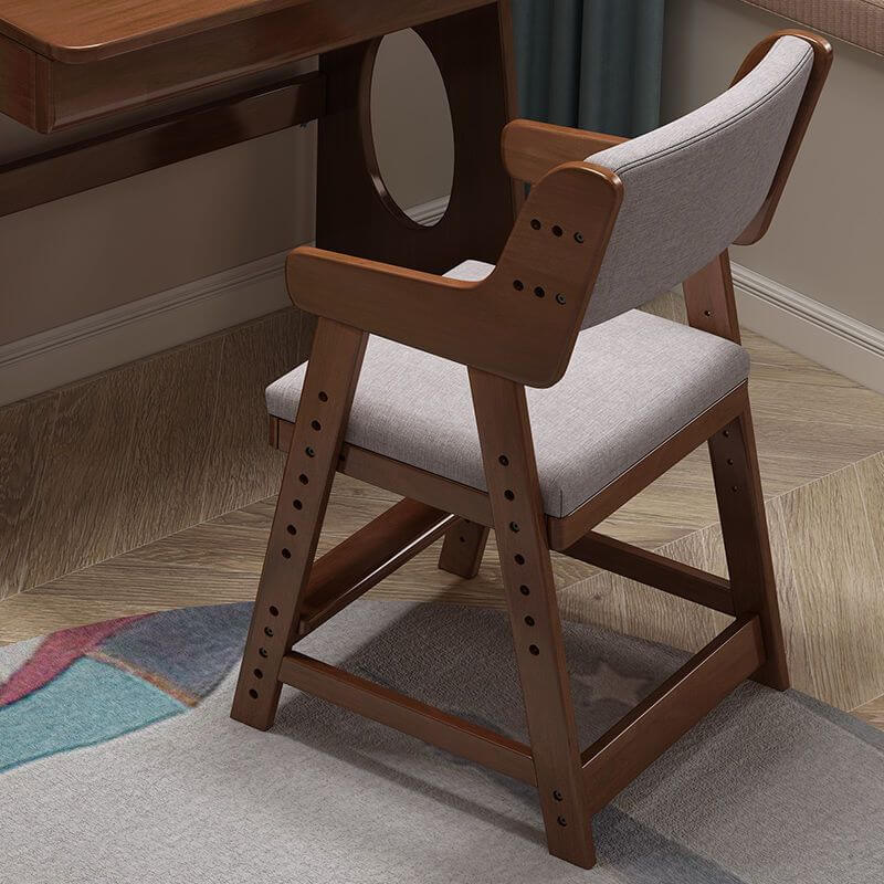 Adjustable Height Kids Desk Chair with Upholstered Seat and Wood Frame