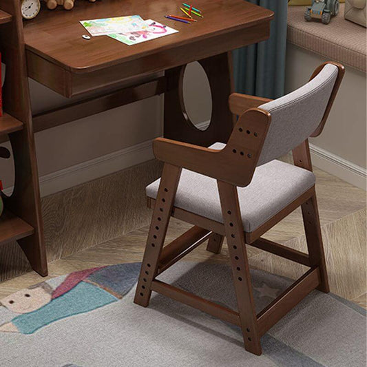 Adjustable Height Kids Desk Chair with Upholstered Seat and Wood Frame