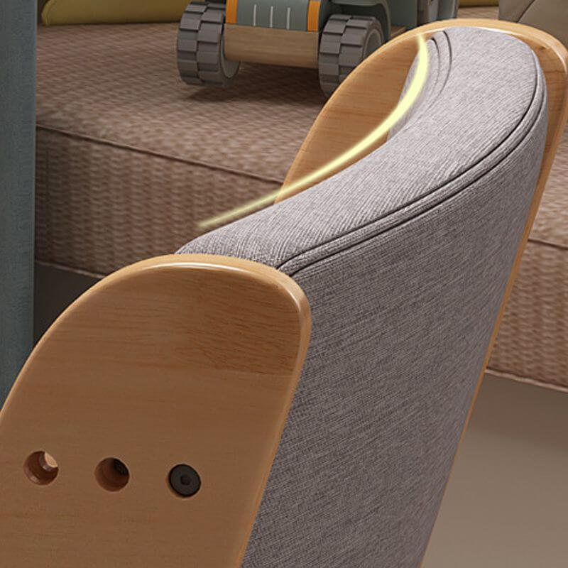 Adjustable Height Kids Desk Chair with Upholstered Seat and Wood Frame