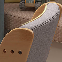 Adjustable Height Kids Desk Chair with Upholstered Seat and Wood Frame