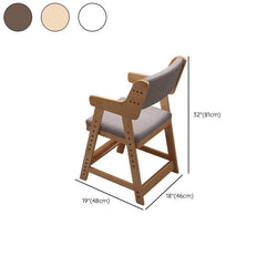 Adjustable Height Kids Desk Chair with Upholstered Seat and Wood Frame Dimensions