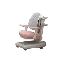 Adjustable Kids Desk and Chair Set with Storage Shelves in Rubberwood