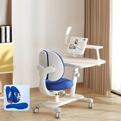 Adjustable Kids Writing Desk with Ergonomic Chair and Storage Shelf
