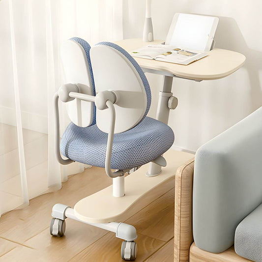 Adjustable Kids Writing Desk with Ergonomic Chair and Storage Shelf