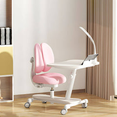 Adjustable Kids Writing Desk with Ergonomic Chair and Storage Shelf